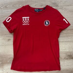 Polo by Ralph Lauren Red Crewneck Tee with Team USA Tag